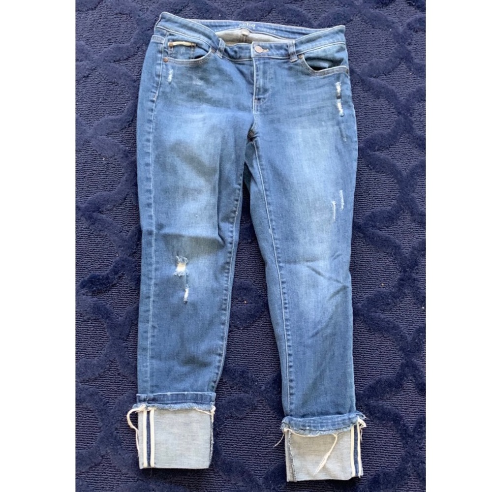 NY & Company Distressed Boyfriend Jeans